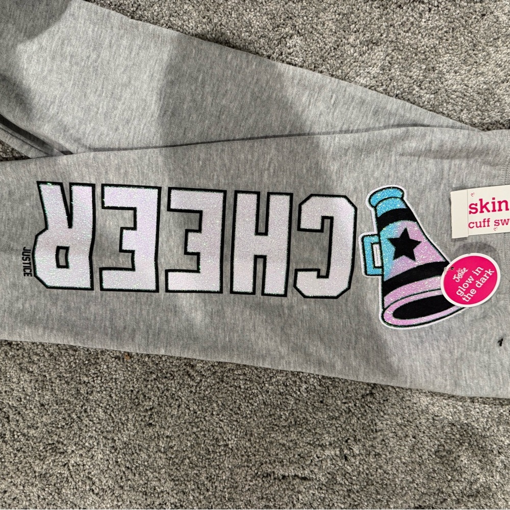 Gray Justice Cheer Sweatpants with Megaphone Design